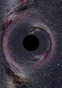 Black-body radiation that is predicted to be released by black holes